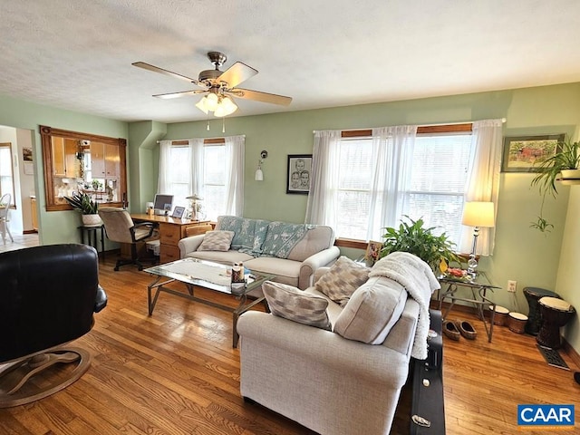 419 Camden St, Dillwyn, VA 23936 - living area with wood finished floors and a ceiling fan