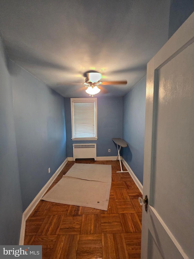 3318 Oakmont St, Philadelphia, PA 19136 - unfurnished room featuring radiator, ceiling fan, and baseboards