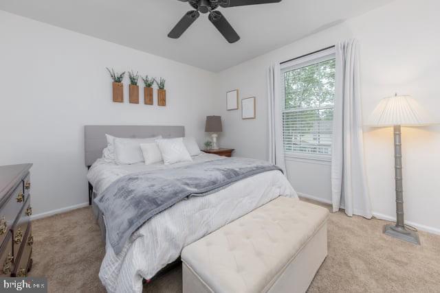 25 Aberdeen Dr, Sicklerville, NJ 08081 - bedroom featuring carpet, baseboards, and ceiling fan