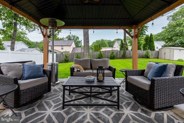 25 Aberdeen Dr, Sicklerville, NJ 08081 - view of patio featuring an outdoor living space and a gazebo