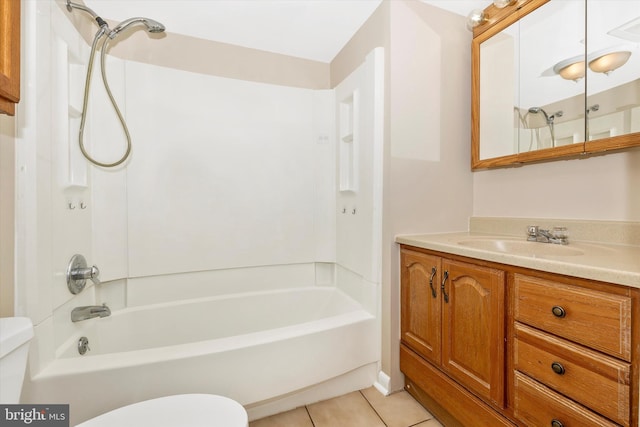 11005 Horseshoe Dr, Frederick, MD 21701 - full bathroom with toilet, tile patterned flooring, washtub / shower combination, and vanity