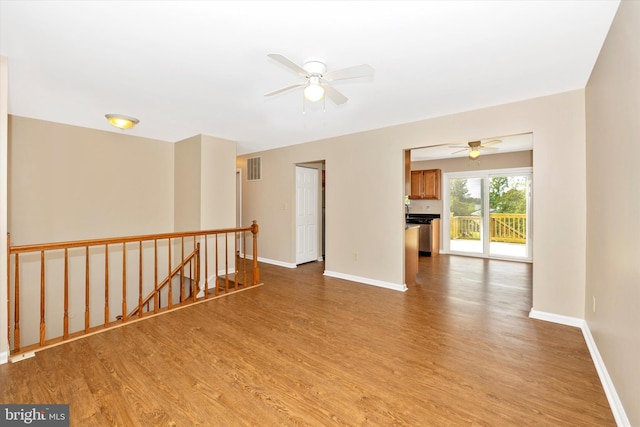 11005 Horseshoe Dr, Frederick, MD 21701 - unfurnished room featuring ceiling fan, wood finished floors, and baseboards