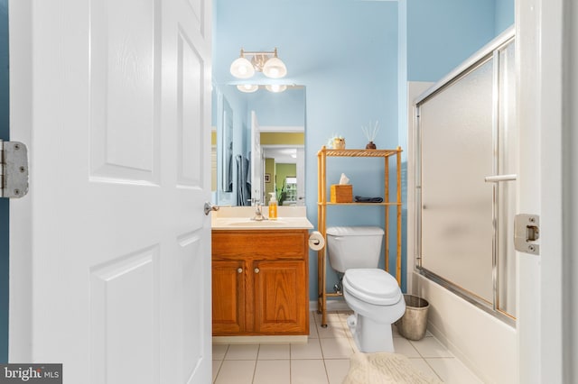 17 San Marco, West Windsor, NJ 08550 - full bath featuring tile patterned flooring, vanity, toilet, and enclosed tub / shower combo