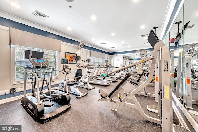 17 San Marco, West Windsor, NJ 08550 - exercise room with recessed lighting and ornamental molding
