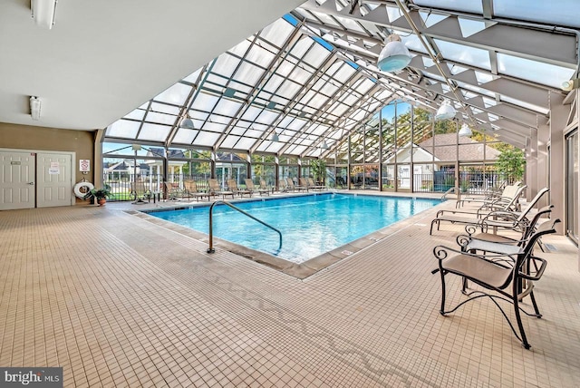 17 San Marco, West Windsor, NJ 08550 - indoor pool featuring glass enclosure, fence, and a patio