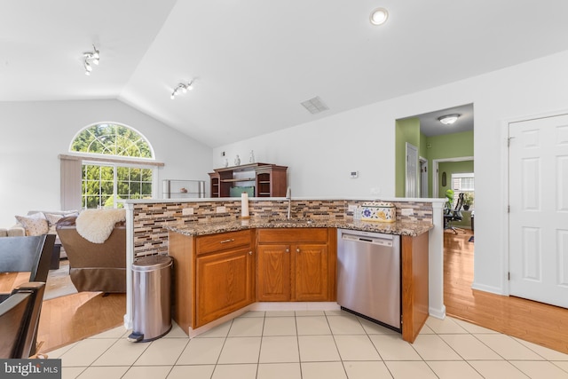 17 San Marco, West Windsor, NJ 08550 - kitchen featuring dishwasher, a sink, plenty of natural light, rail lighting, and lofted ceiling