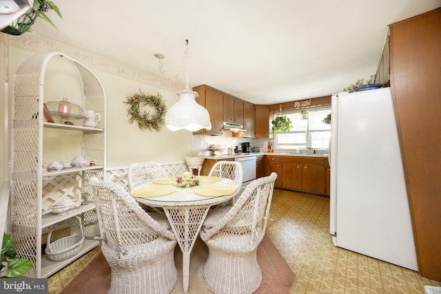 dining room featuring light floors