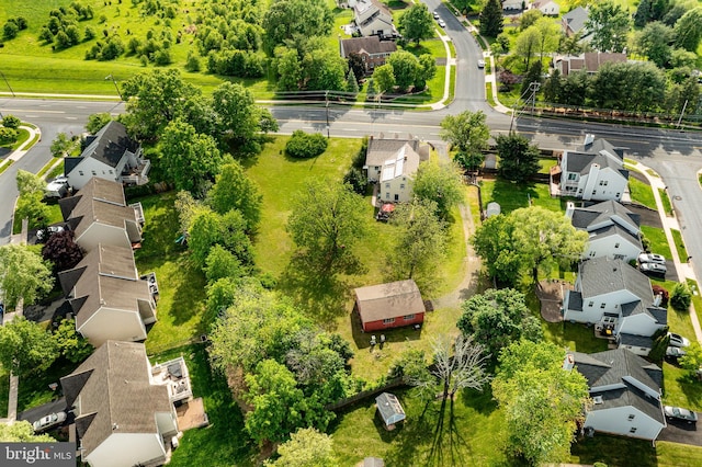 aerial view of residential area