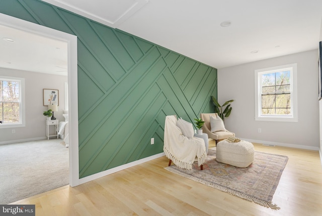 901 E Quaker Bottom Rd, Sparks Glencoe, MD 21152 - sitting room featuring plenty of natural light, baseboards, and light wood-style floors