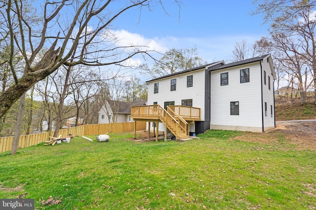 901 E Quaker Bottom Rd, Sparks Glencoe, MD 21152 - rear view of property featuring stairway and a wooden deck