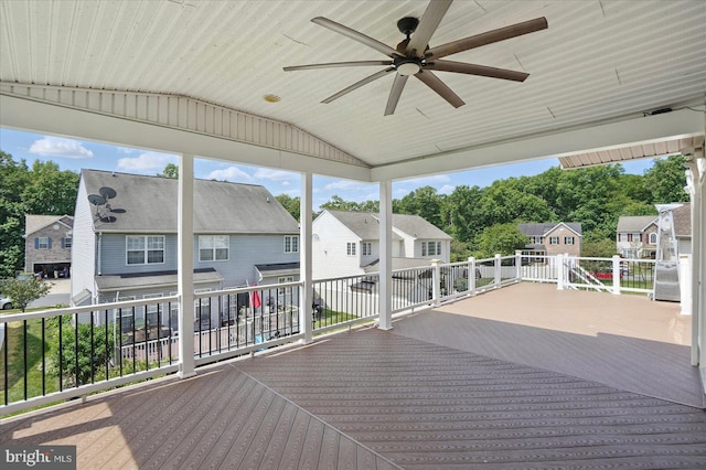 6624 Aaron Mee Way, Baltimore, MD 21237 - wooden terrace featuring a residential view and a ceiling fan