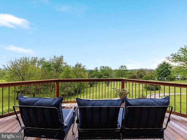 deck with a yard