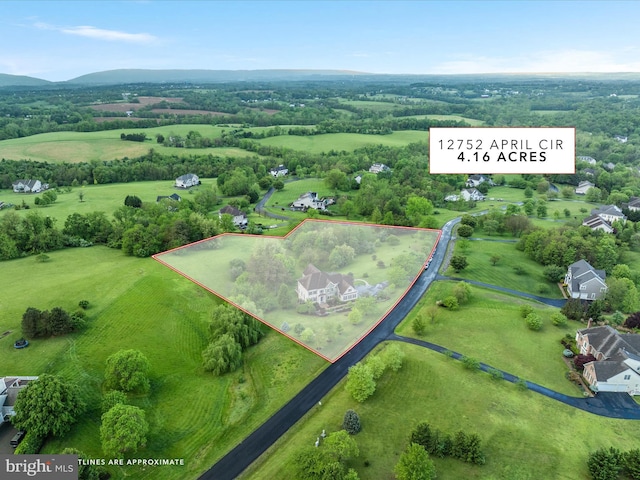overview of rural landscape with property parcel outlined