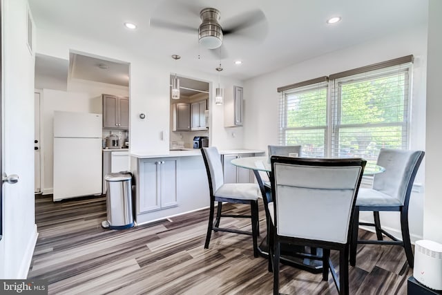 6328 Martin Luther King Jr Hwy, Capitol Heights, MD 20743 - dining space featuring ceiling fan, dark wood-style flooring, recessed lighting, and baseboards