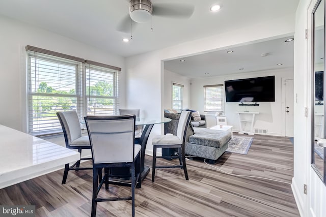 6328 Martin Luther King Jr Hwy, Capitol Heights, MD 20743 - dining area featuring wood finished floors, ceiling fan, recessed lighting, and baseboards