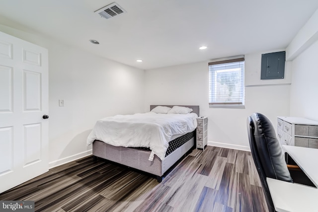 6328 Martin Luther King Jr Hwy, Capitol Heights, MD 20743 - bedroom with electric panel, dark wood-type flooring, baseboards, and recessed lighting