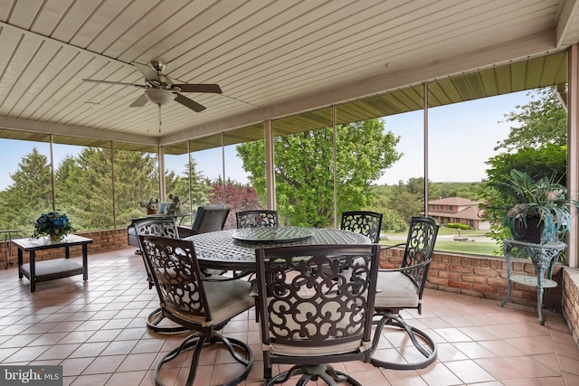 3731 Long Point Dr, York, PA 17402 - sunroom / solarium featuring healthy amount of natural light, outdoor dining space, and a ceiling fan
