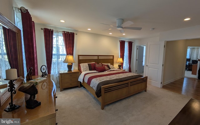16 Magpie Ln, Princeton Junction, NJ 08550 - bedroom featuring recessed lighting, light carpet, and ceiling fan