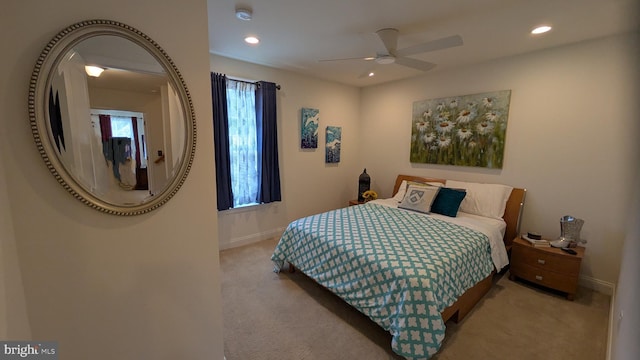 16 Magpie Ln, Princeton Junction, NJ 08550 - bedroom with carpet, recessed lighting, and a ceiling fan