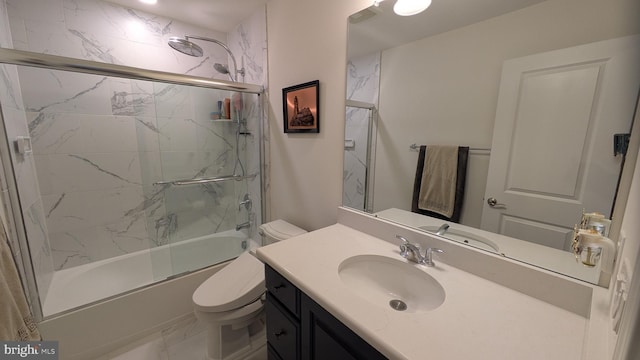16 Magpie Ln, Princeton Junction, NJ 08550 - full bath featuring vanity, bath / shower combo with glass door, and marble look tiles