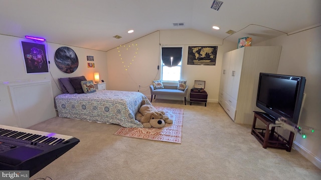 16 Magpie Ln, Princeton Junction, NJ 08550 - bedroom featuring carpet, lofted ceiling, and recessed lighting