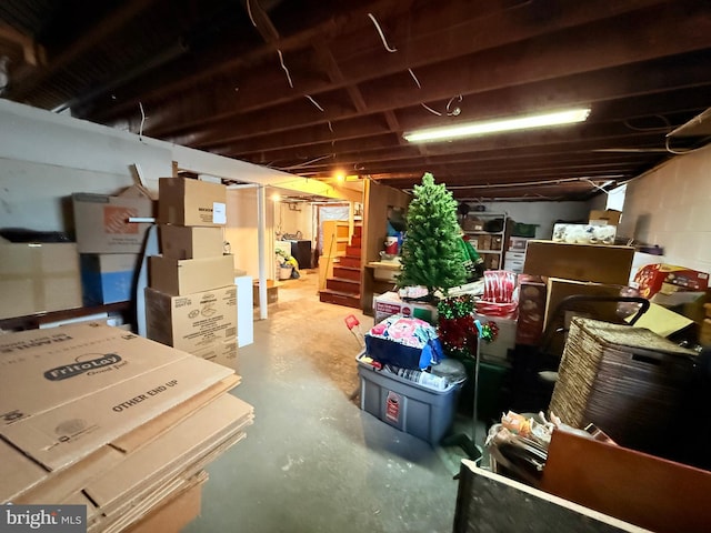 418 N 8th St, Vineland, NJ 08360 - unfinished below grade area featuring stairway