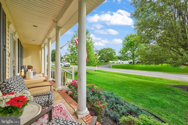 view of patio with a porch