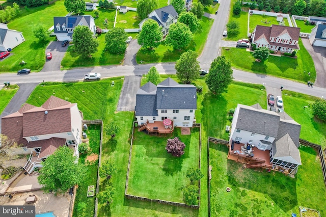 aerial view of residential area