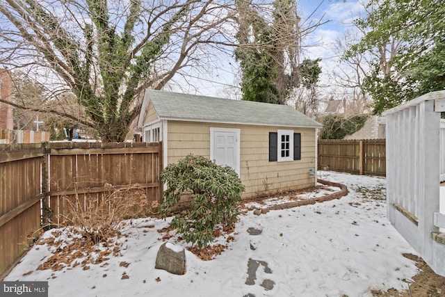 5100 Eugene Ave, Baltimore, MD 21206 - snow covered structure with a fenced backyard and an outbuilding