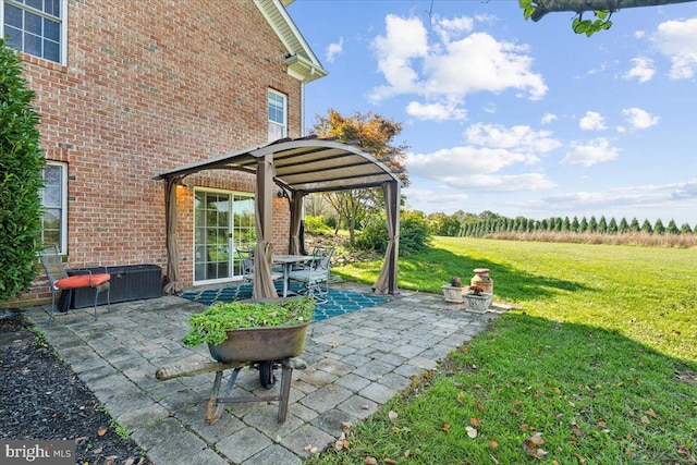 view of patio / terrace featuring a pergola