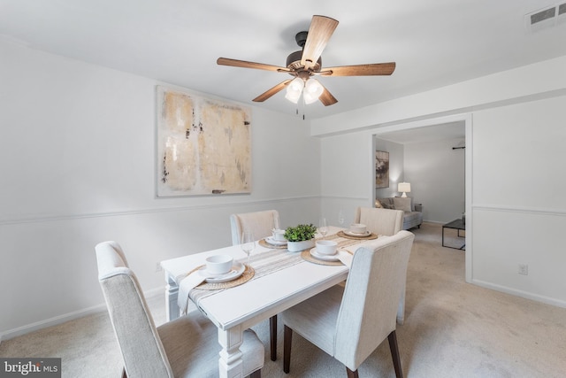 4017 Spring Valley Dr, White Plains, MD 20695 - carpeted dining space with ceiling fan and baseboards