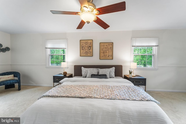 4017 Spring Valley Dr, White Plains, MD 20695 - bedroom featuring carpet, baseboards, and ceiling fan