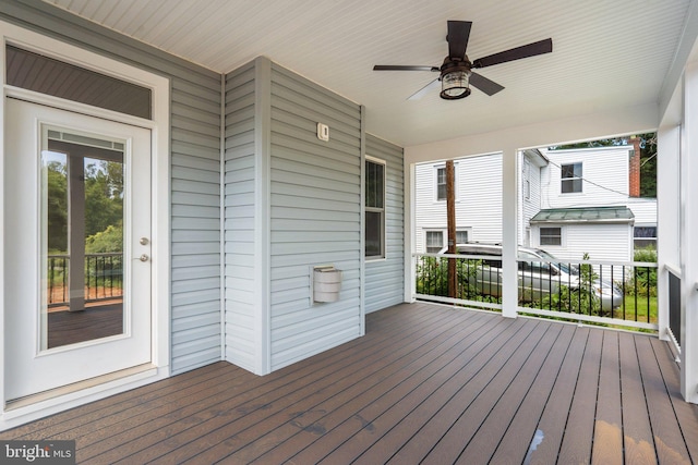 165 Green St, Warrenton, VA 20186 - wooden terrace featuring ceiling fan