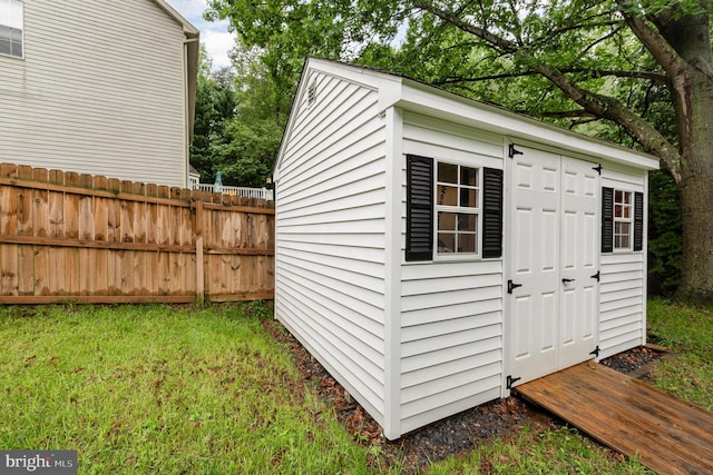 view of shed