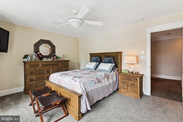 853 Imperial Rd, Arnold, MD 21012 - bedroom featuring carpet flooring, baseboards, and a ceiling fan