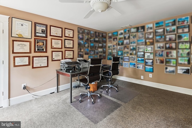 853 Imperial Rd, Arnold, MD 21012 - office area with ceiling fan and baseboards
