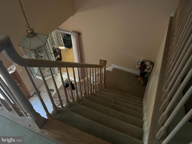 15202 Wetherburn Dr, Centreville, VA 20120 - stairway with baseboards and carpet floors