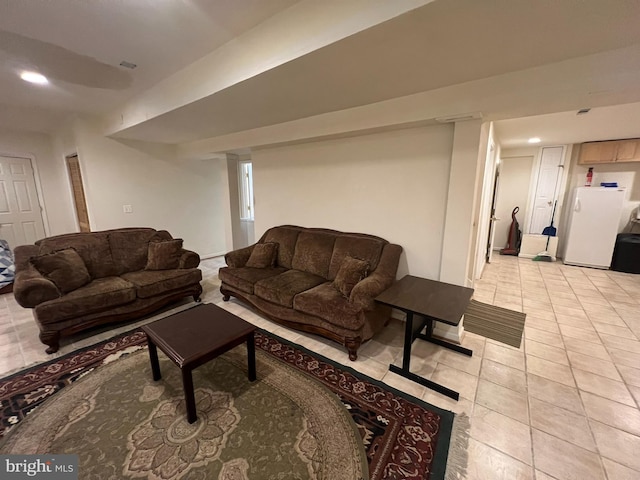 15202 Wetherburn Dr, Centreville, VA 20120 - living room featuring light tile patterned floors and recessed lighting