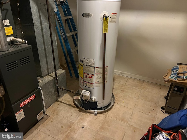 15202 Wetherburn Dr, Centreville, VA 20120 - utility room with gas water heater and heating unit