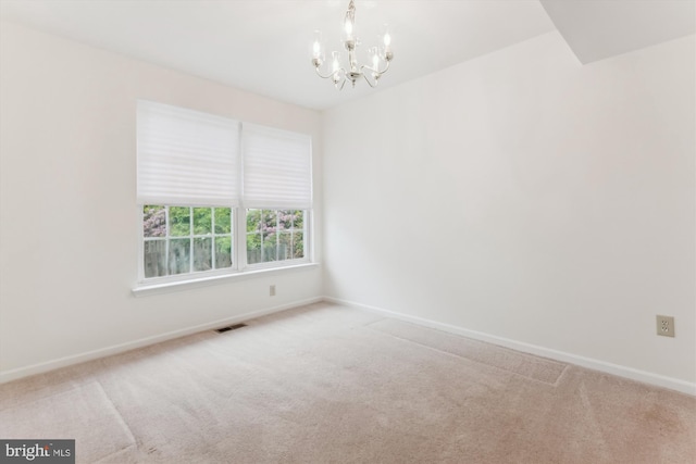 389 Mattapany Ct, Arnold, MD 21012 - carpeted spare room featuring a chandelier and baseboards
