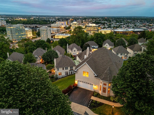1123 Riverview Ln, Conshohocken, PA 19428 - aerial view at dusk of a city view