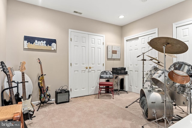 1123 Riverview Ln, Conshohocken, PA 19428 - workout area with carpet flooring, recessed lighting, and baseboards