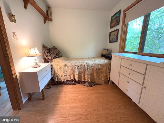 bedroom featuring light wood-type flooring