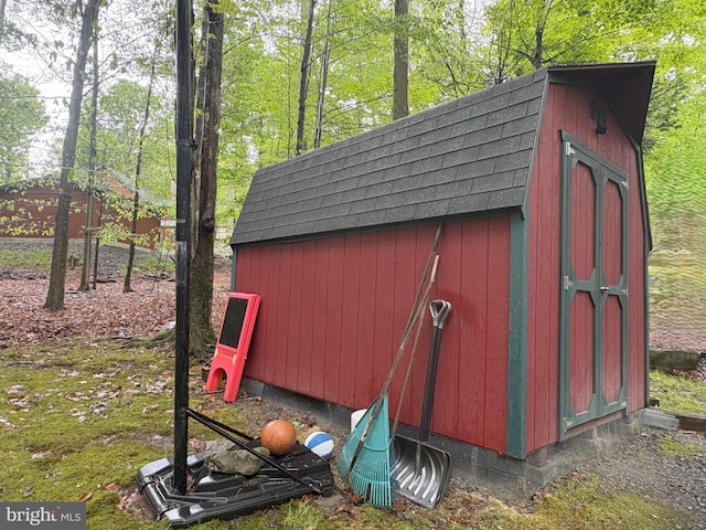 view of shed