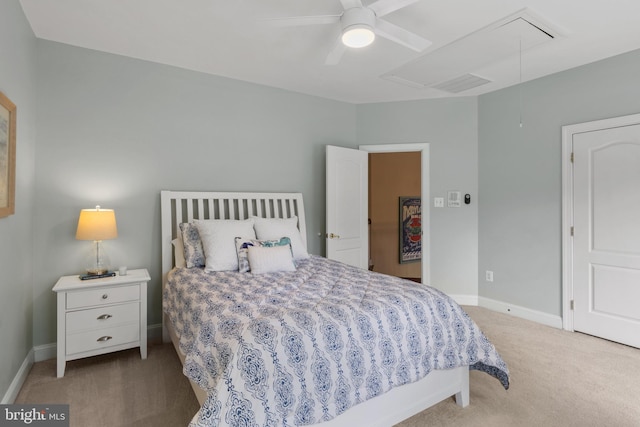 1002 Queen Annes Lace Way, Annapolis, MD 21401 - carpeted bedroom with attic access, baseboards, and a ceiling fan