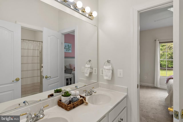 1002 Queen Annes Lace Way, Annapolis, MD 21401 - bathroom featuring double vanity, connected bathroom, and baseboards