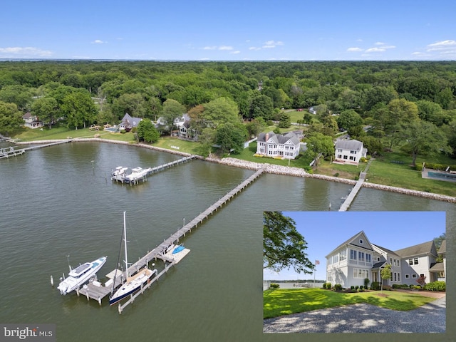 1100 Steamboat Rd, Shady Side, MD 20764 - aerial view of a heavily wooded area and a large body of water