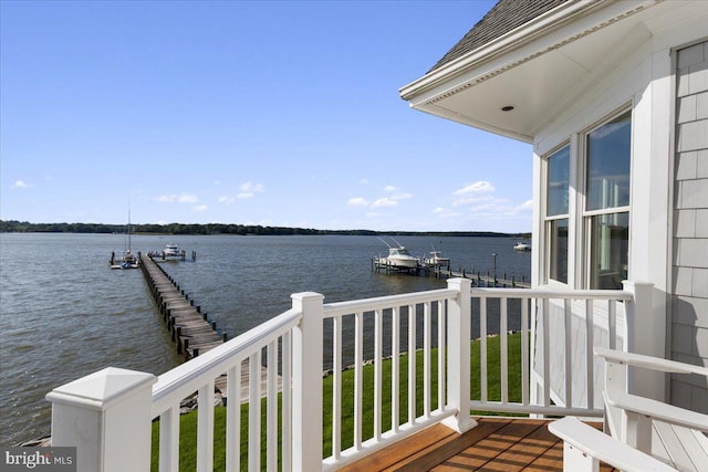 1100 Steamboat Rd, Shady Side, MD 20764 - balcony featuring a water view and a dock