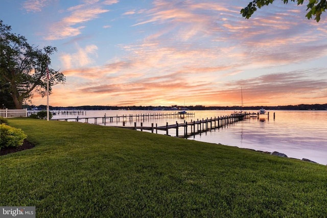 1100 Steamboat Rd, Shady Side, MD 20764 - dock area with a yard and a water view
