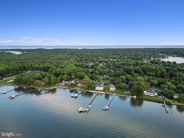 1100 Steamboat Rd, Shady Side, MD 20764 - drone / aerial view of a nearby body of water and a heavily wooded area